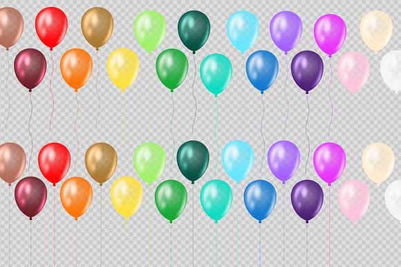 Rainbow Balloons Clipart in Illustrations - product preview 1
