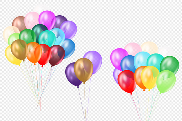 Rainbow Balloons Clipart in Illustrations - product preview 2