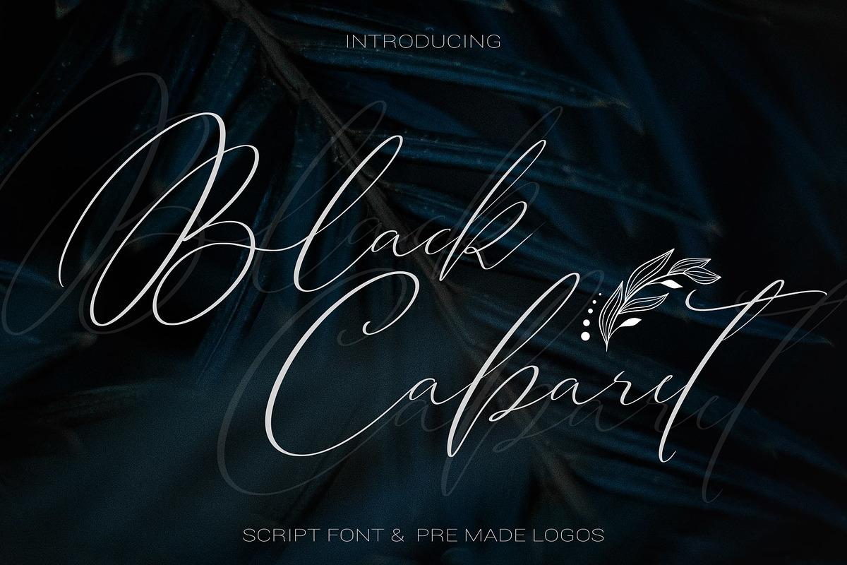 Black Cabaret Script Font & Logos in Script Fonts - product preview 8