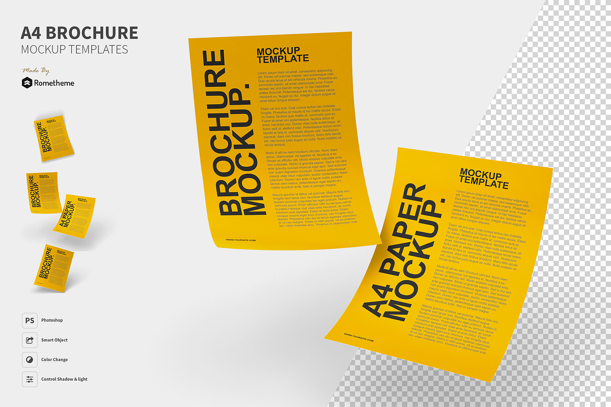 A4 Brochure Mockups vol.01 FH in Product Mockups - product preview 8