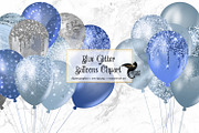 Blue Glitter Balloon Clipart