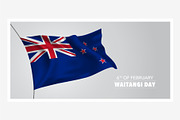 New Zealand waitangi day vector card