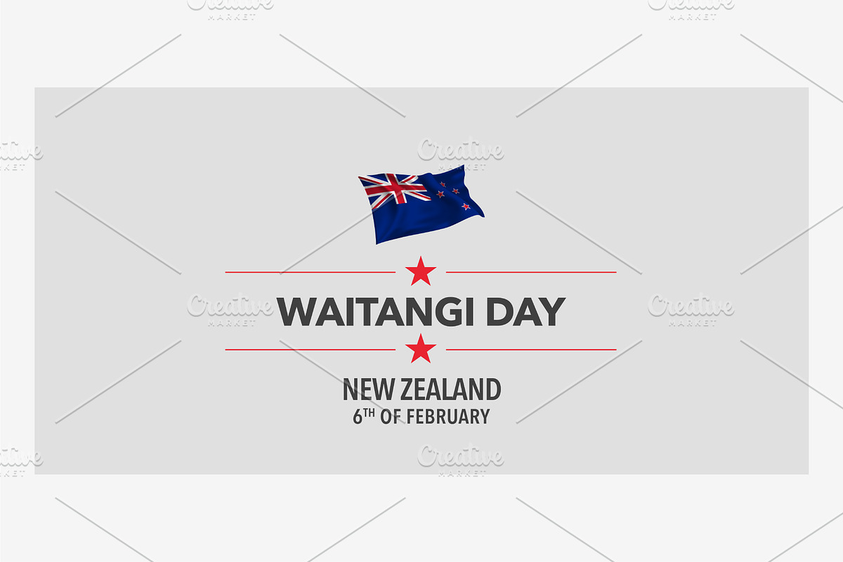 New Zealand waitangi day vector card in Illustrations - product preview 8