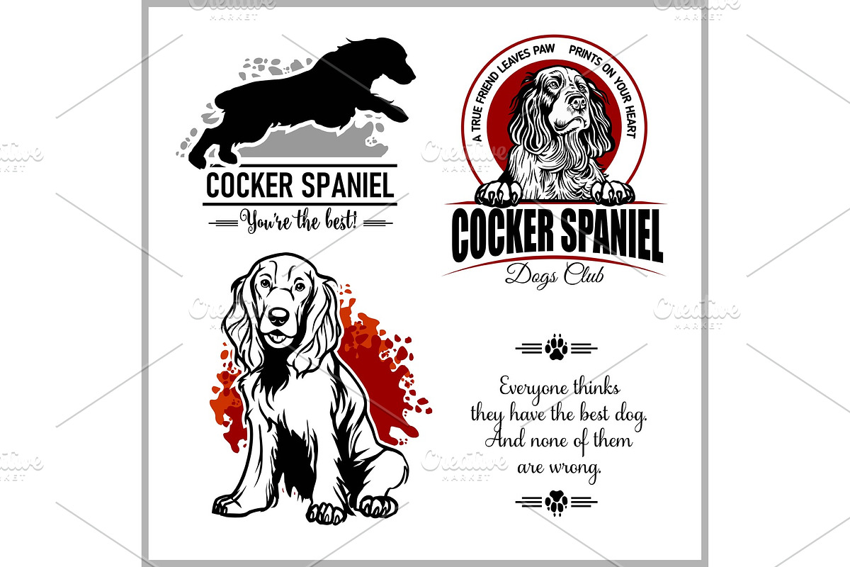 Cocker Spaniel - vector set for t in Illustrations - product preview 8