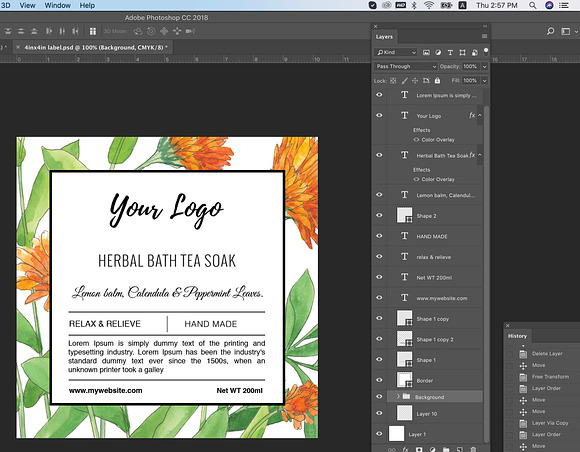 Doypack Pouch label template in Stationery Templates - product preview 2