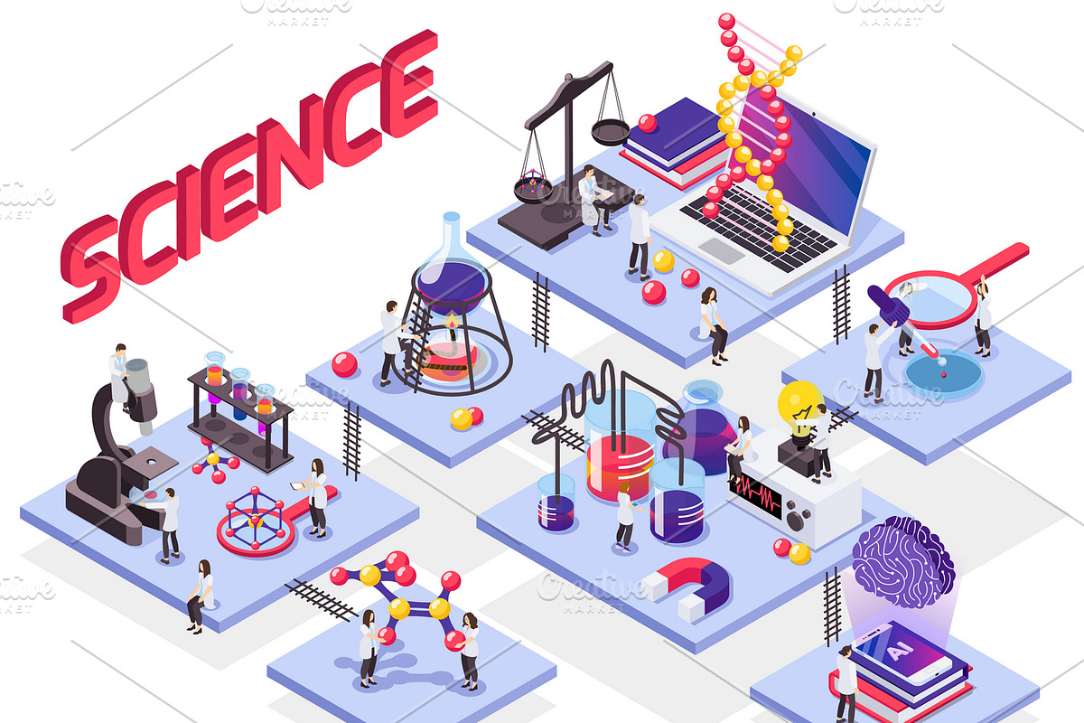 Science isometric flowchart in Illustrations - product preview 8