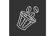 Reusable coffee filter chalk icon