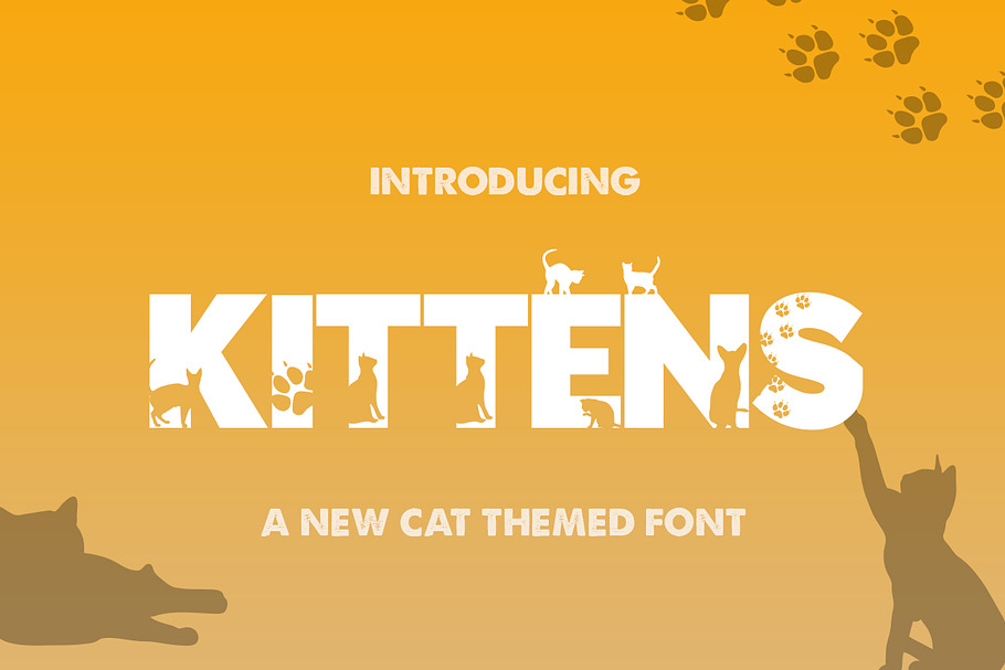 Kittens Silhouette Font in Display Fonts - product preview 8