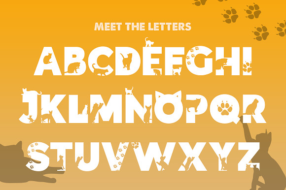 Kittens Silhouette Font in Display Fonts - product preview 1