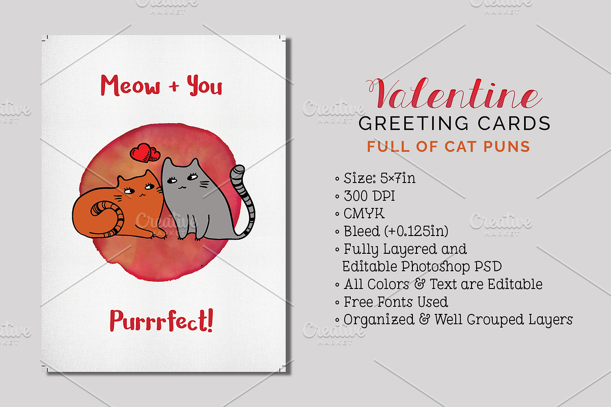 3 Valentine's Greeting Cards in Postcard Templates - product preview 8