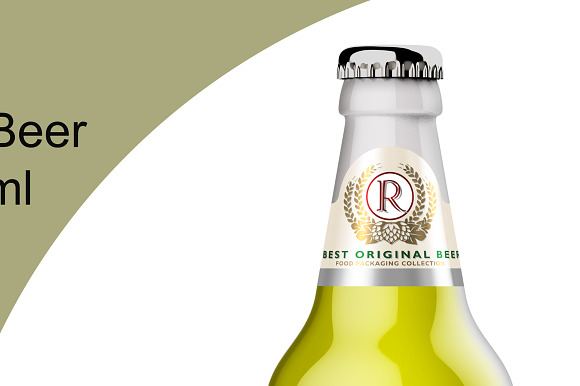 Clear Glass Lager Beer Bottle Mockup in Product Mockups - product preview 3