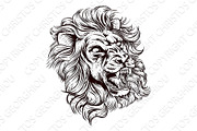 Lion Roaring Illustration