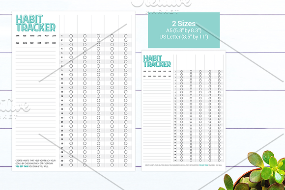 Habit & Goal Tracker Customizable in Stationery Templates - product preview 1
