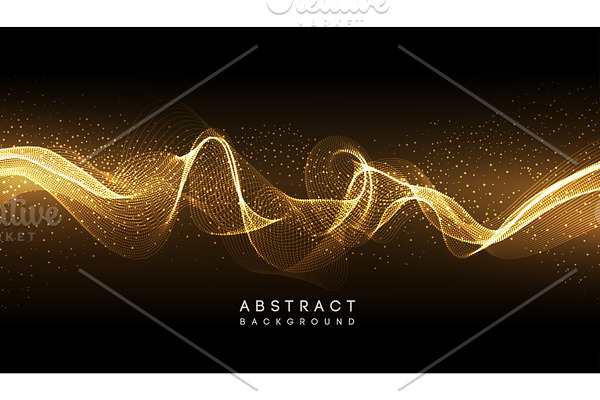 Abstract shiny color gold wave