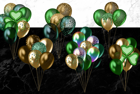 St Patrick's Day Balloons Clipart in Illustrations - product preview 1
