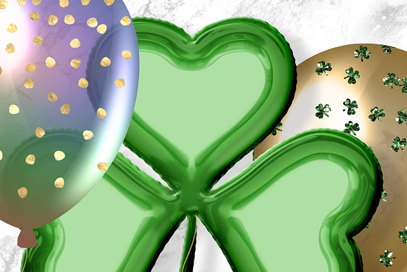 St Patrick's Day Balloons Clipart in Illustrations - product preview 4