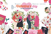 Valentine's day vector illustrations