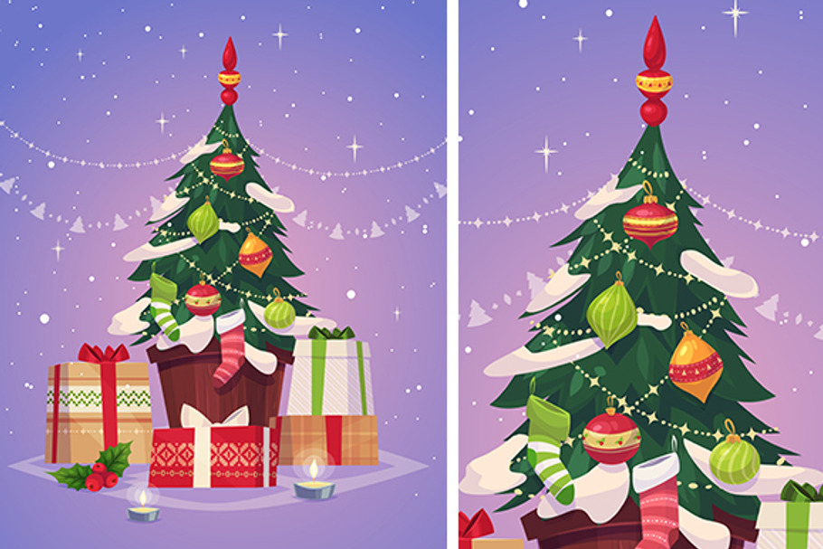 Christmas tree and gifts in Illustrations - product preview 8