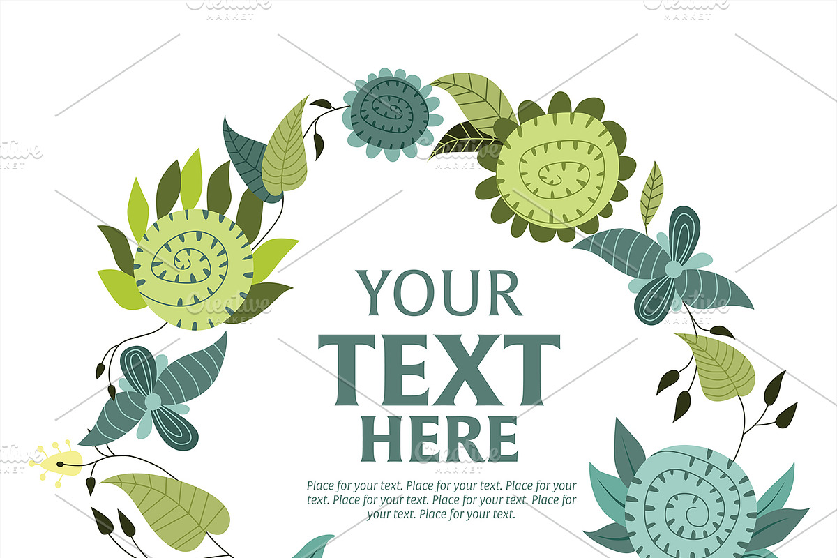 Floral wreath with space for text. in Illustrations - product preview 8