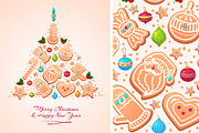 Vector Christmas Tree Cookies