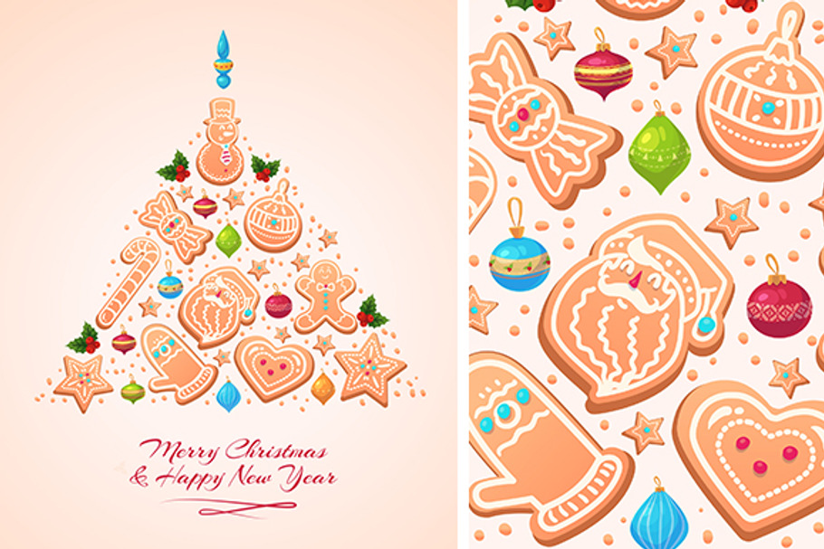 Vector Christmas Tree Cookies in Illustrations - product preview 8