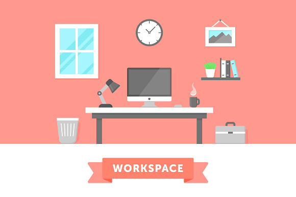 Home Workspace Illustration in Illustrations - product preview 1