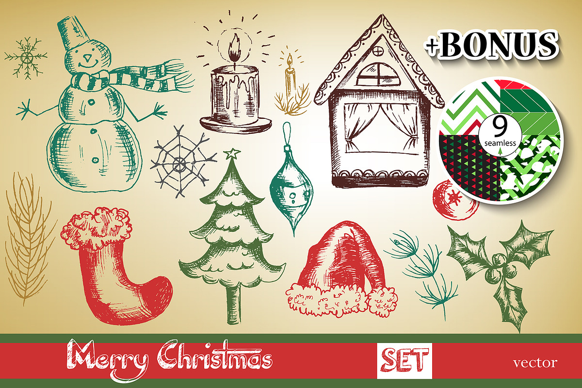 BIG Merry Christmas set. in Illustrations - product preview 8