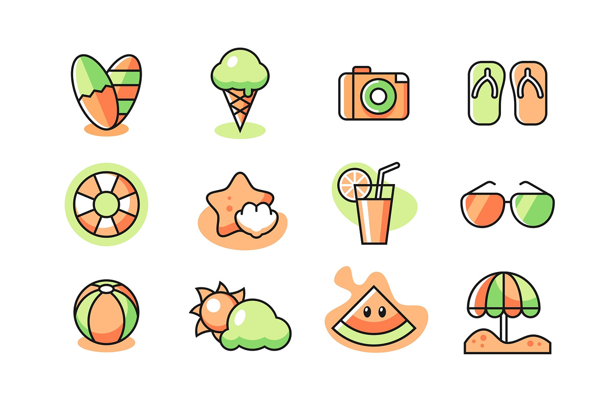 Summer icon set in Icons - product preview 8