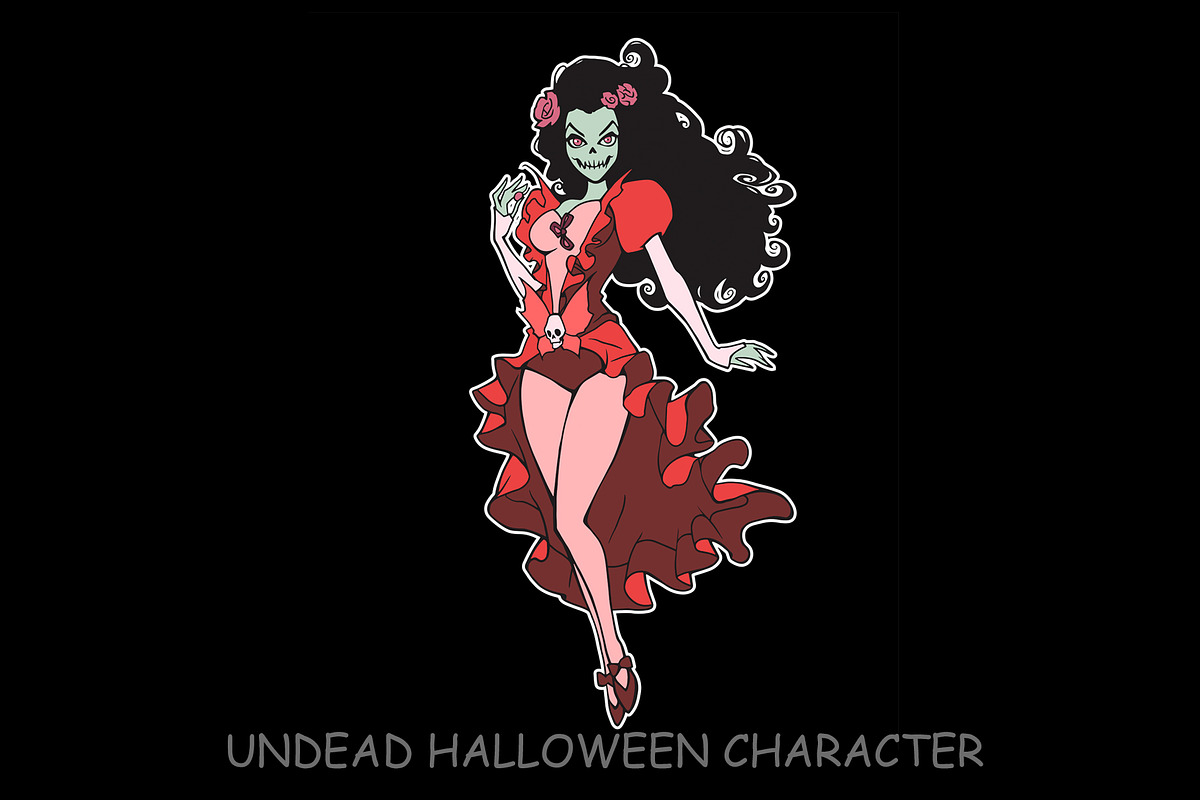 Undead lady character in Illustrations - product preview 8