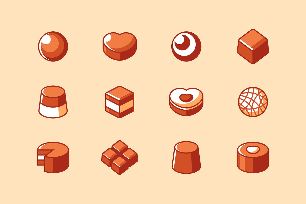 Chocolate bar and candy icon set in Icons - product preview 8