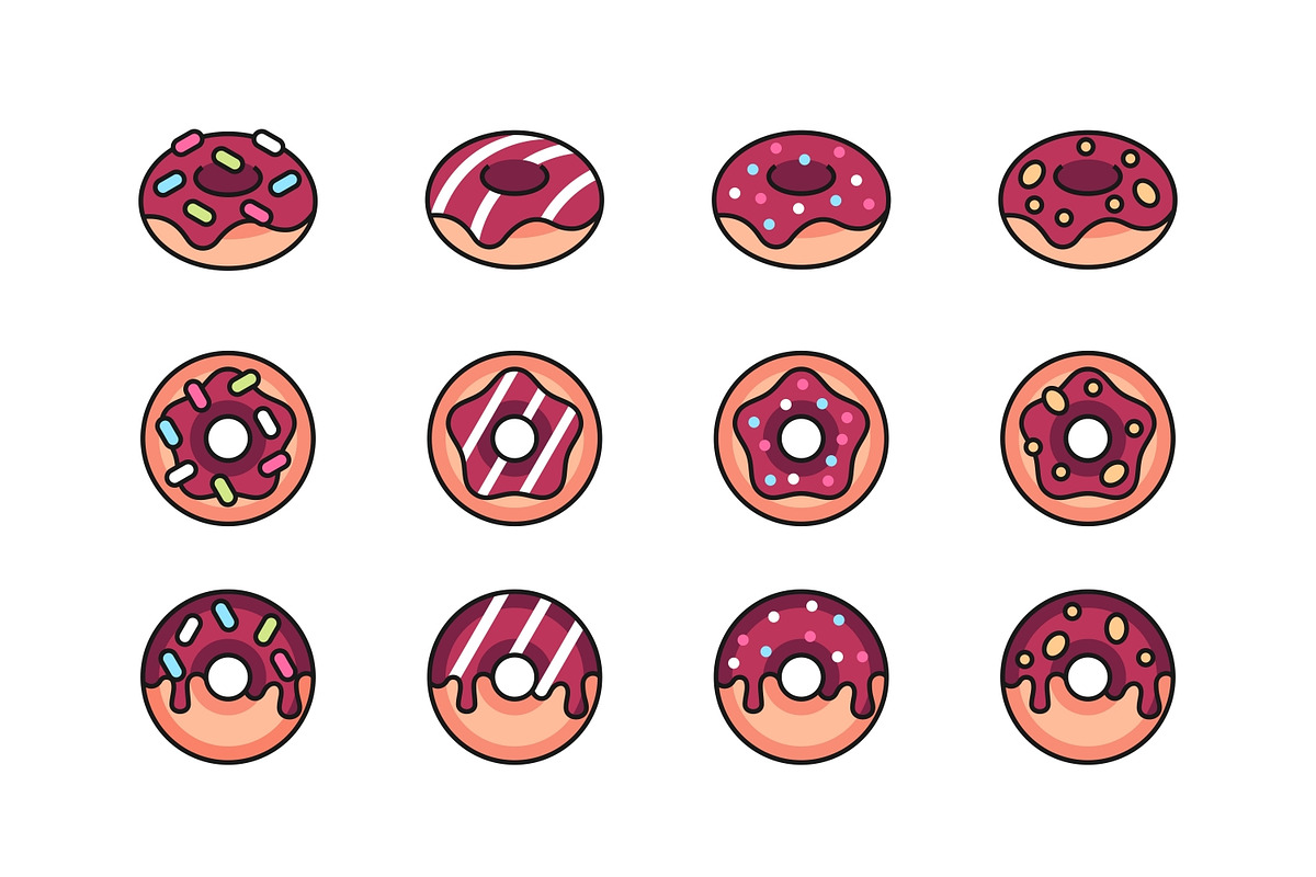 Donuts icon set in Icons - product preview 8