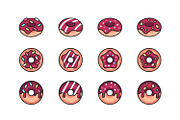 Donuts icon set