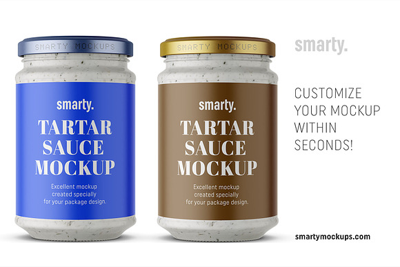 Tartar sauce jar mockup in Product Mockups - product preview 2