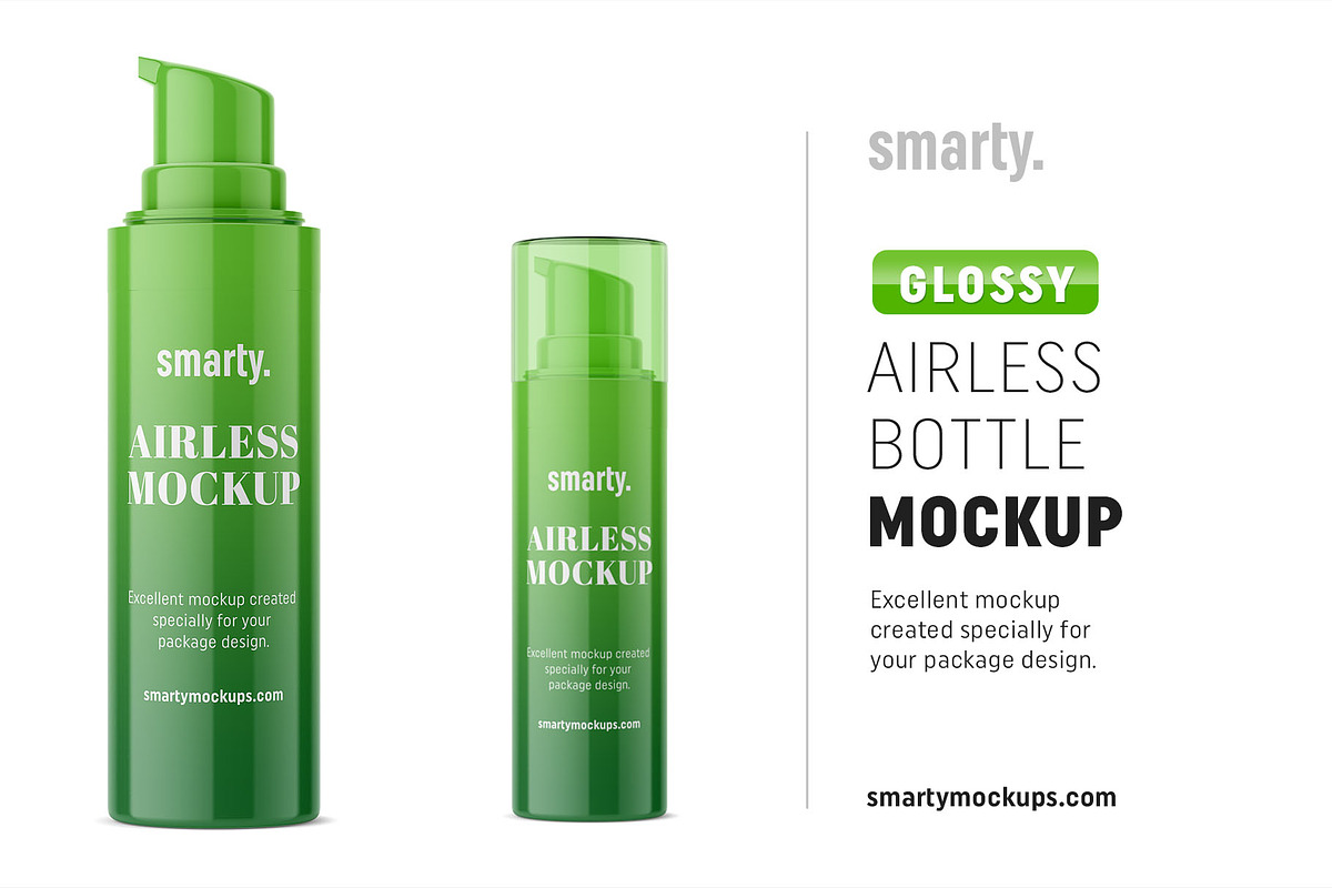 Glossy airless bottle mockup in Product Mockups - product preview 8