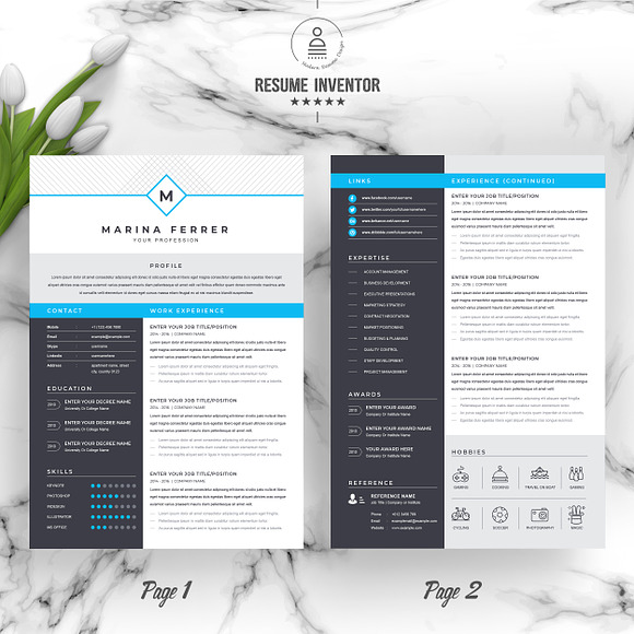 Modern Resume Template in Letter Templates - product preview 1