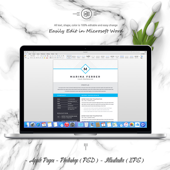 Modern Resume Template in Letter Templates - product preview 4