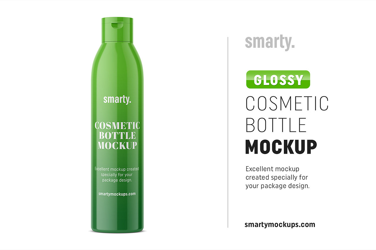 Glossy cosmetic bottle in Product Mockups - product preview 8