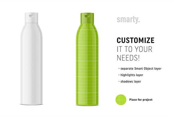 Glossy cosmetic bottle in Product Mockups - product preview 1
