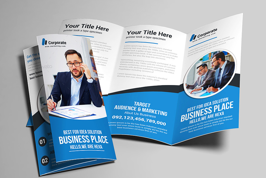 Corporate Business Trifold-Brochure in Brochure Templates - product preview 8