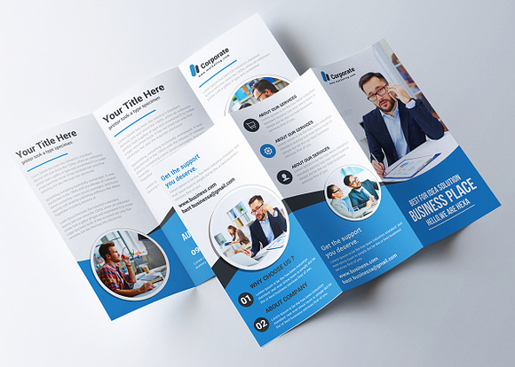 Corporate Business Trifold-Brochure in Brochure Templates - product preview 3