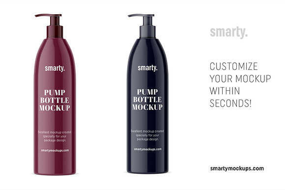 Glossy pump bottle mockup in Product Mockups - product preview 2