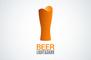Beer glass logo design vector.