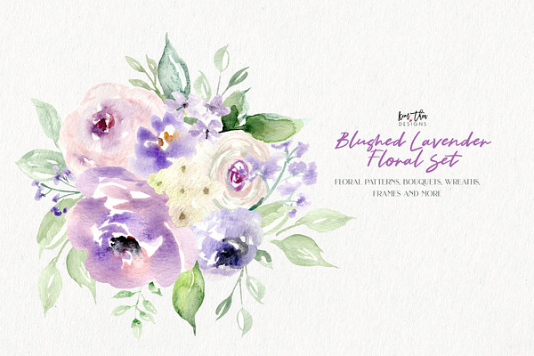 Blushed Lavender Floral Set