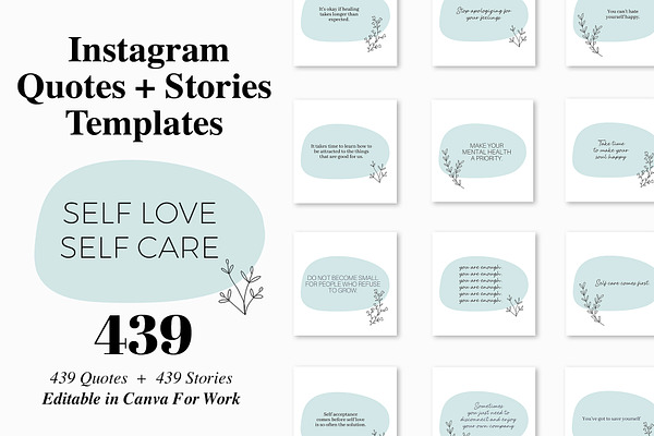 Self Love, Self Care Instagram Pack