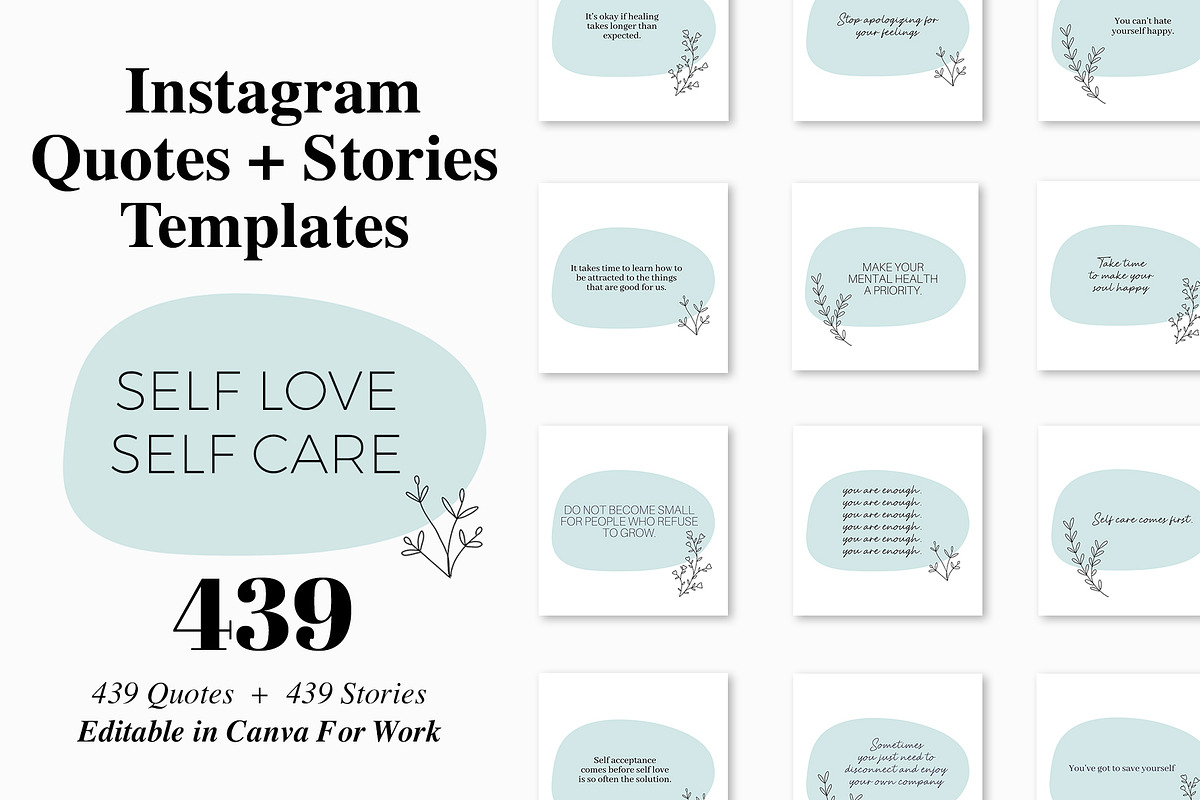 Self Love, Self Care Instagram Pack in Instagram Templates - product preview 8