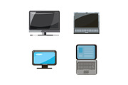Pc and laptop icon set