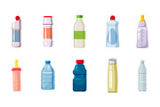 Plastic bottle icon set