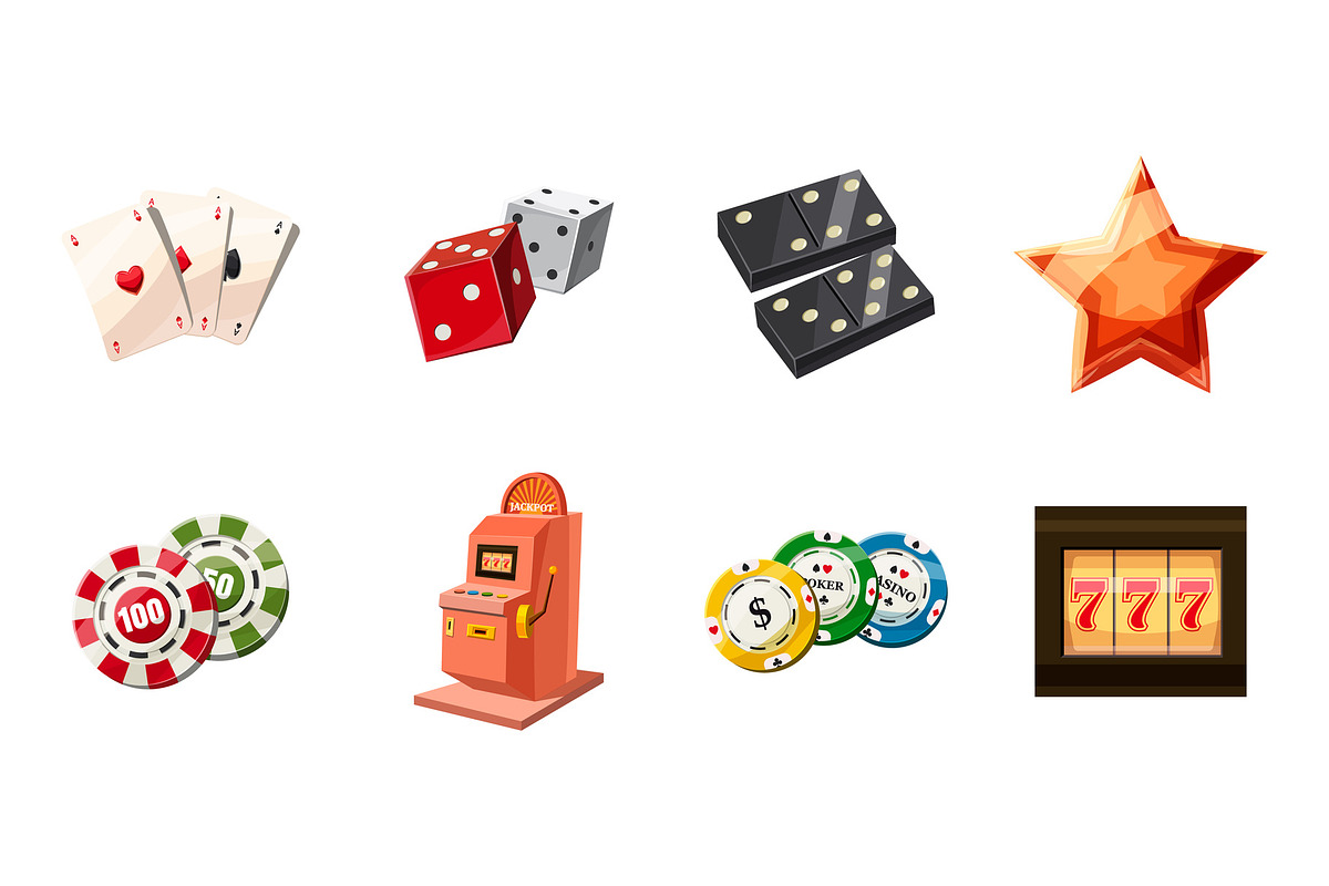 Gambling icon set, cartoon style in Illustrations - product preview 8
