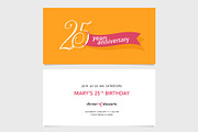 25th anniversary invitation vector