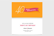 40th anniversary invitation vector
